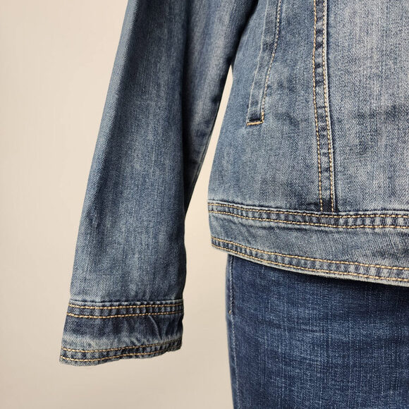 FDJ Blue Cotton Denim Jacket Size L - Picture 4 of 9